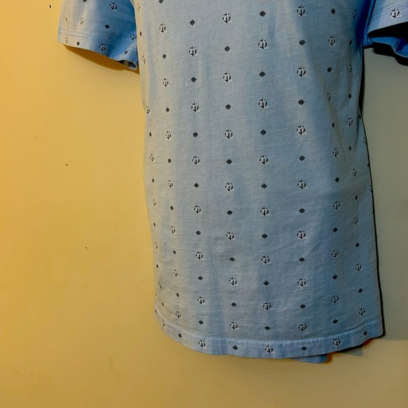 Nautica slim fit XXL 100% cotton blue white short sleeve polo shirt anchor print - Picture 3 of 7